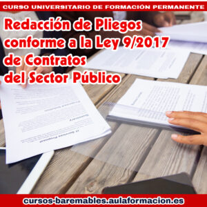 curso redacción pliegos contratos sector público
