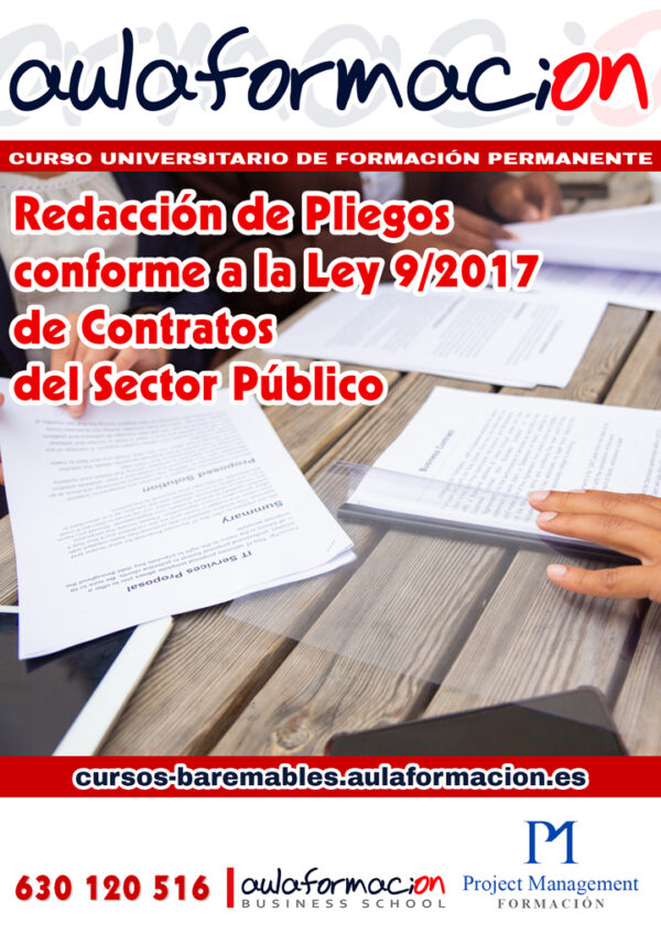 curso redacción pliegos contratos sector público