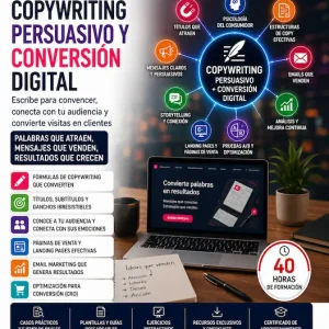Curso de Copywriting Persuasivo y Conversión Digital bonificado FUNDAE — landing pages, email marketing, Google Ads y CRO