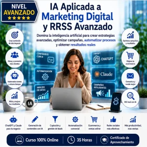 Curso avanzado de IA aplicada a marketing digital y redes sociales con ChatGPT y Claude