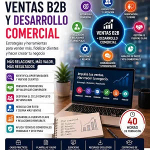 Curso de Ventas B2B y Desarrollo Comercial bonificado FUNDAE — venta consultiva, Social Selling LinkedIn y gestión de CRM